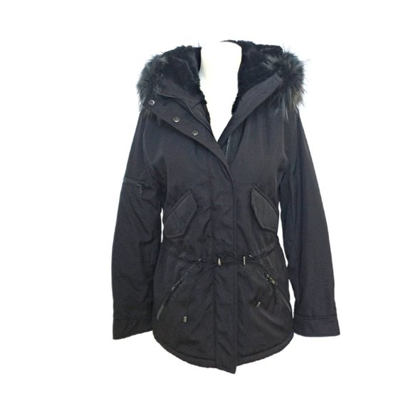 AQUA Black Canyon Parka with Large Fur Hood  S - Picture 6 of 8